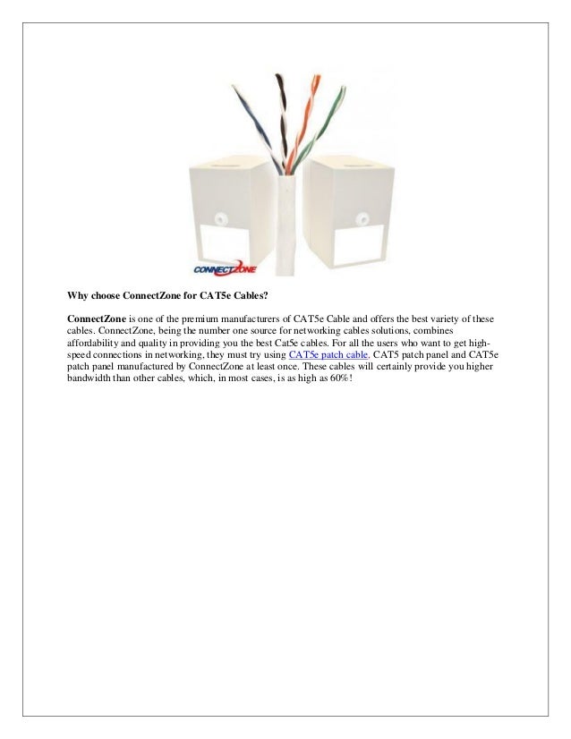 Specifications and benefits of the cat5e cable