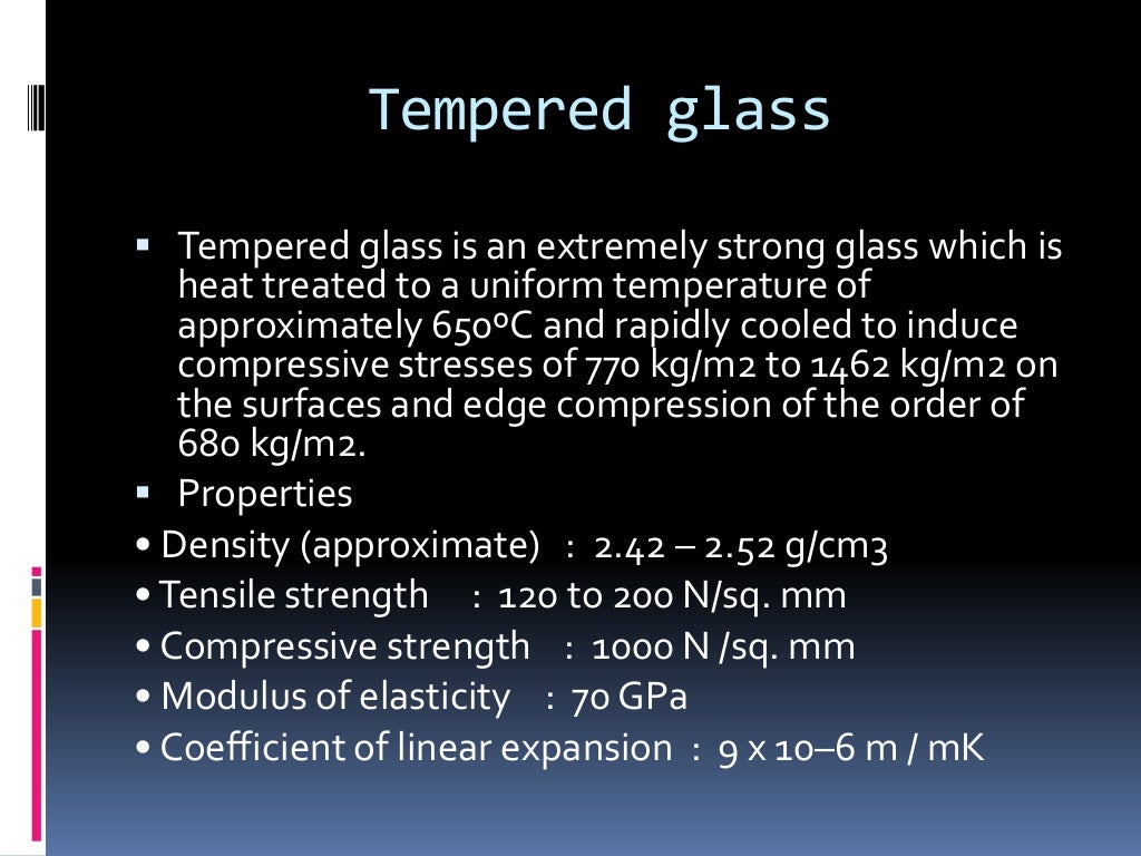 Specification of glass