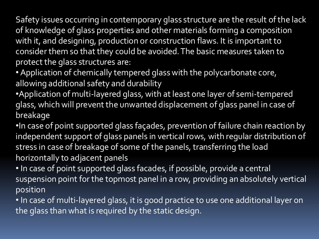 Specification of glass