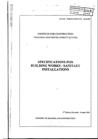 Specifications for building works (vol. ii) | PDF