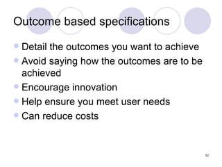 Outcome Based Specification Example Effective Specification Writing | PPT
