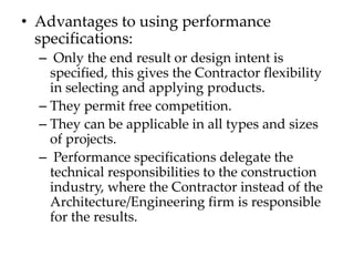 Specification writting civil construction | PPTX