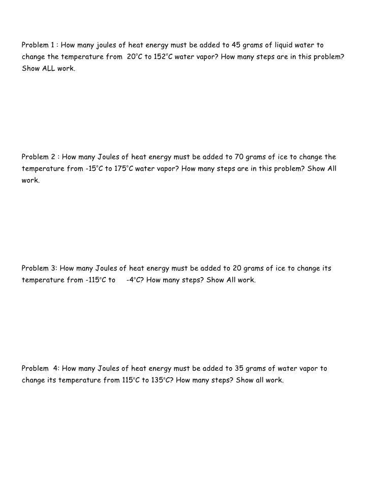 Printables Specific Heat Problems Worksheet specific heat practice problems worksheet davezan