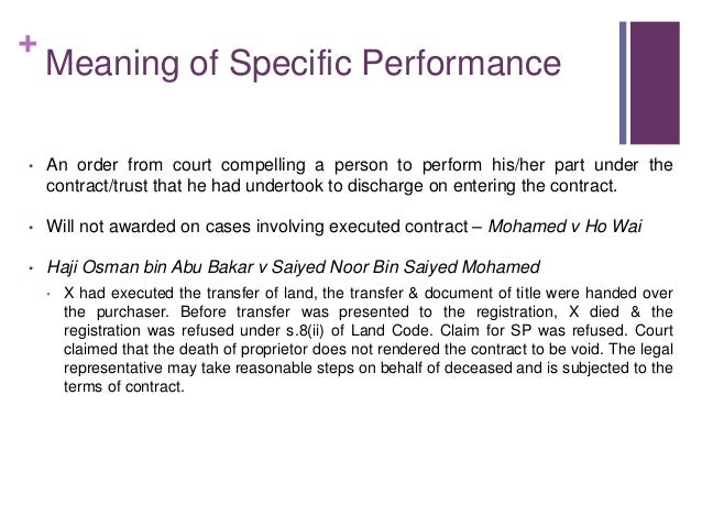 Specific Performance