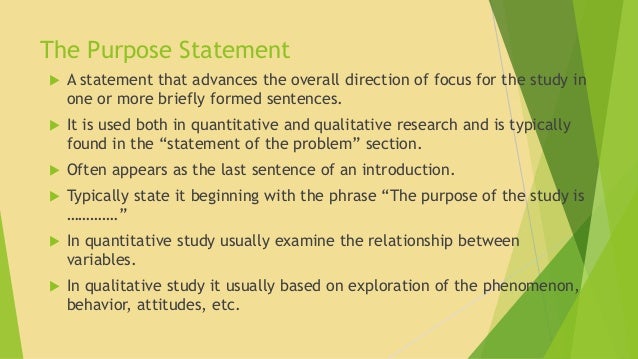 Thesis purpose