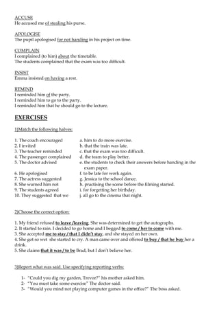 Specifying Reporting Verbs | PDF