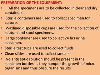SPECIMEN COLLECTION AND TESTING ( theory ).pptx