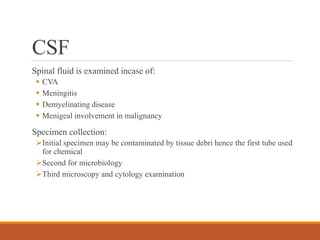 Csf Contamination SPECIMEN COLLECTION LAB SAFETY B.pptx111 | PPTX