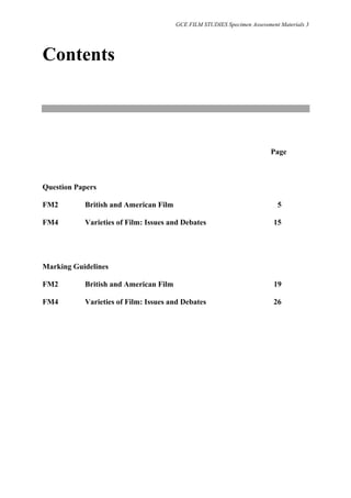 FILM STUDIES Specimen materials | PDF