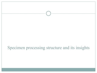 Specimen processing structure and its insights
 
