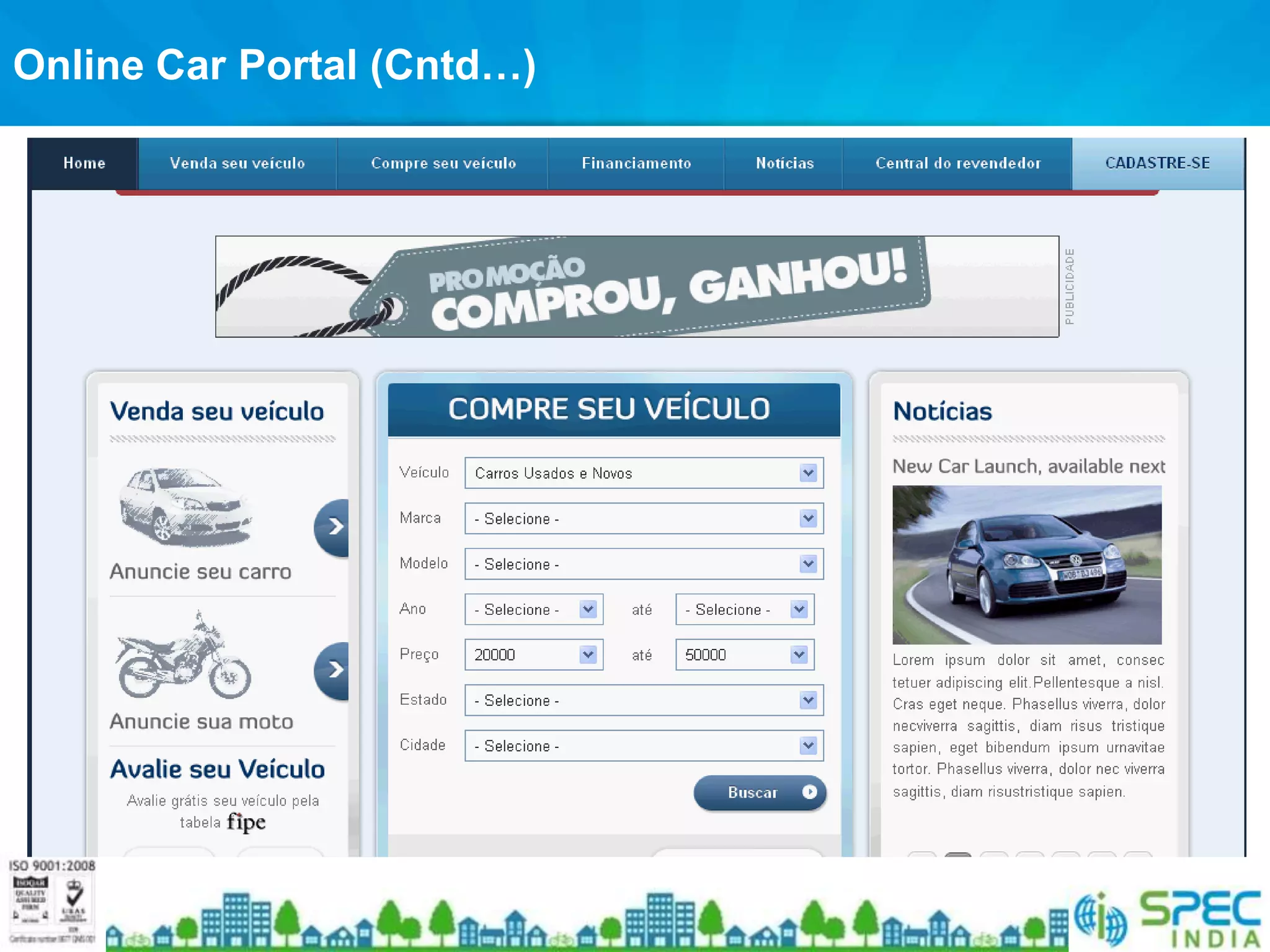 Online Car Portal (Cntd…)
 