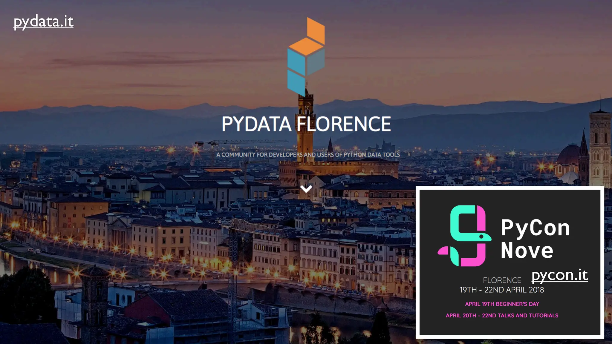 pydata.it
pycon.it
 