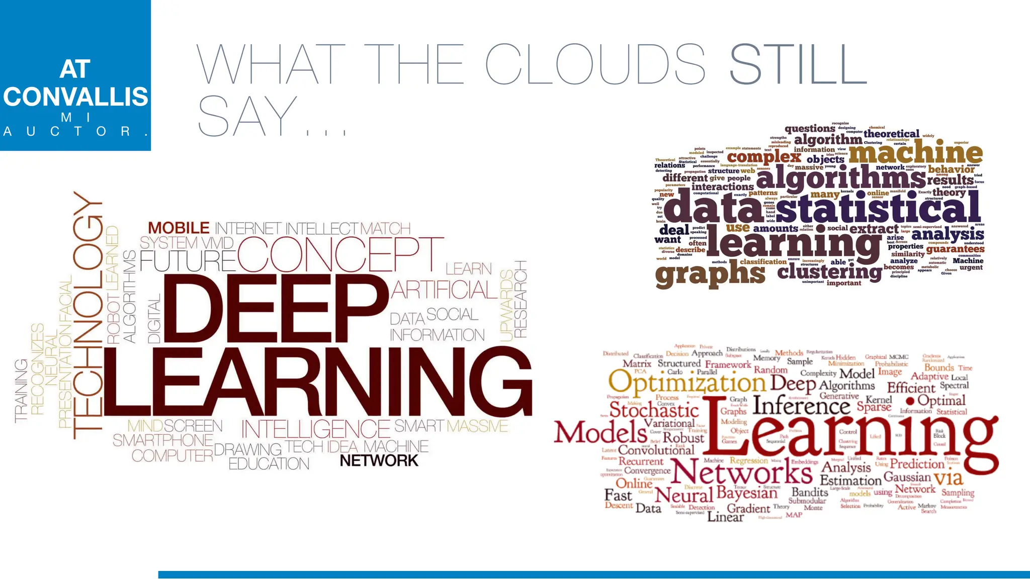 AT
CONVALLIS
M I
A U C T O R .
WHAT THE CLOUDS STILL
SAY…
 