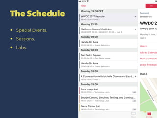The Schedule
? Special Events.
? Sessions.
? Labs.
11
 