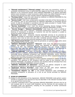 Specranet SLA for all customers requiring internet services | PDF