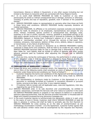 Specranet SLA for all customers requiring internet services | PDF