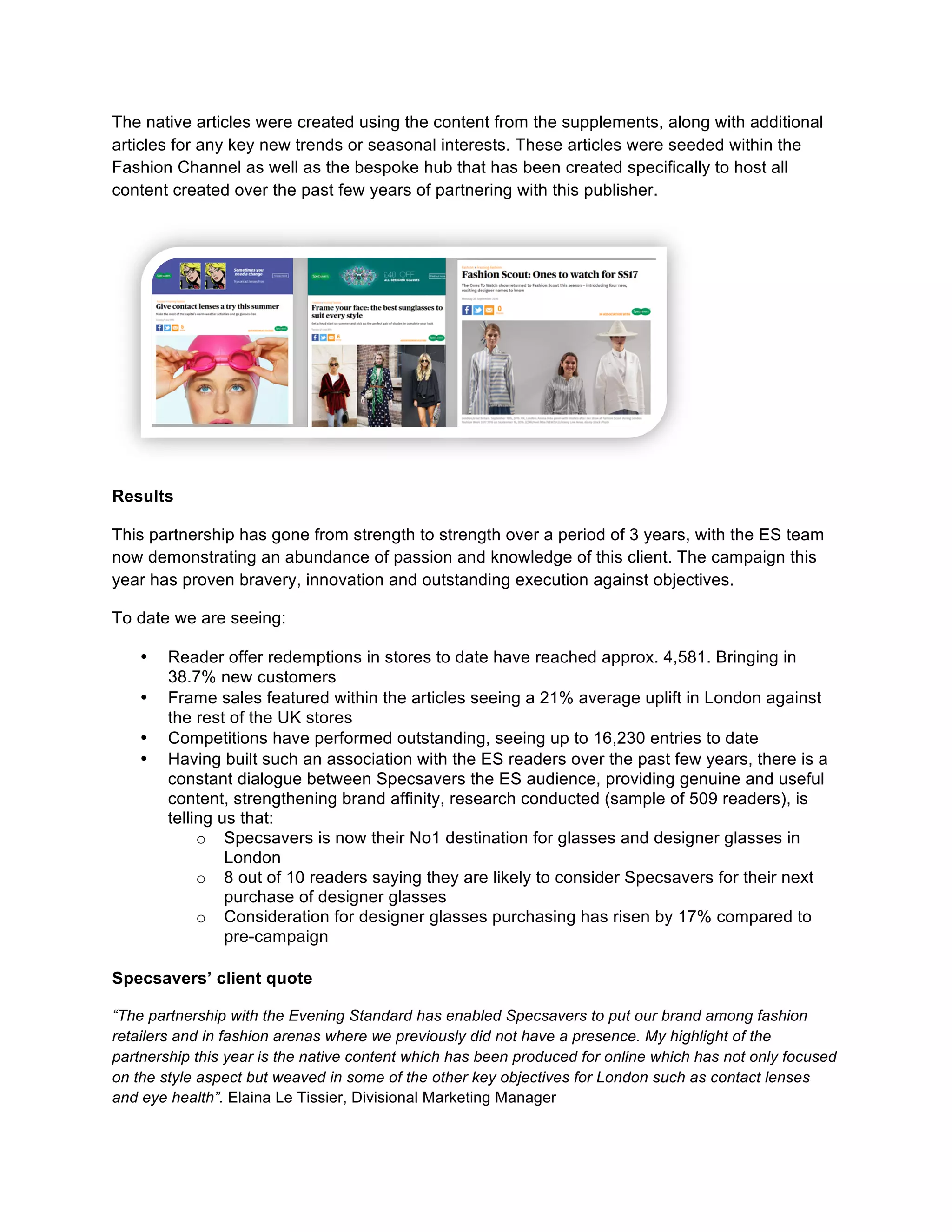 Specsavers Case Study Specsavers Case Study