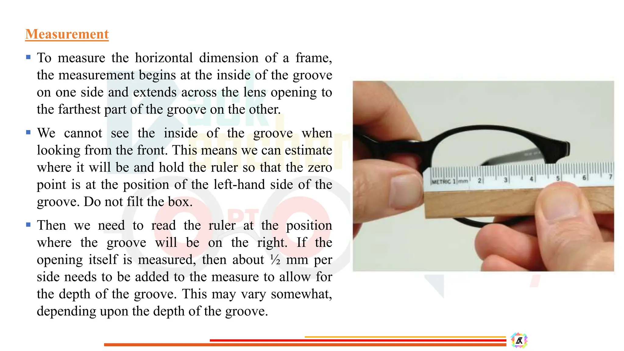 Printable Spectacle Frame Ruler SPECTACLE MARKINGS AND MEASUREMENTS by Optom. Jithin Johney | PPTX