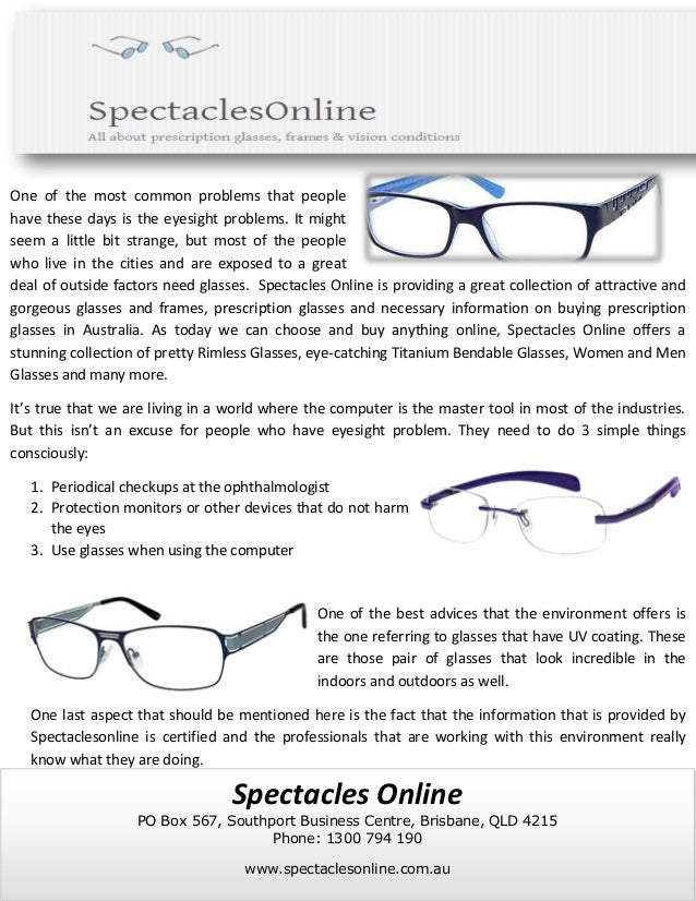 Spectacles Online Online Prescription Eyewear in Australia