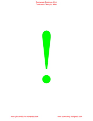 Spectacular Evidence of the
                             Greatness of Almighty Allah




www.yassarnalquran.wordpress.com                           www.islamcalling.wordpress.com
 