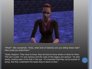 “Aren’t you a good boy, guarding the lot when no one even asked you to? Such a
loyal doggy.”
Andy’s gonna adopt him as soon as he can.
“But he’s a wolf! That can’t be good for children.”
*Shrugs* Like you said, he’s clearly loyal.
 