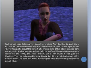 But back to the party. Andy manages to make it a roof raiser, despite being half
frozen.
It’s because of my inherent awesomeness.
Okay. If you say so.
 