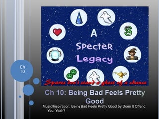 Ch
10




     Music/Inspiration: Being Bad Feels Pretty Good by Does It Offend
       You, Yeah?
 