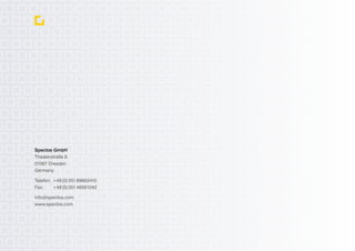 Spectos GmbH
Theaterstraße 6
01067 Dresden
Germany

Telefon: +49 (0) 351 89663410
Fax:     +49 (0) 351 46561042

info@spectos.com
www.spectos.com
 