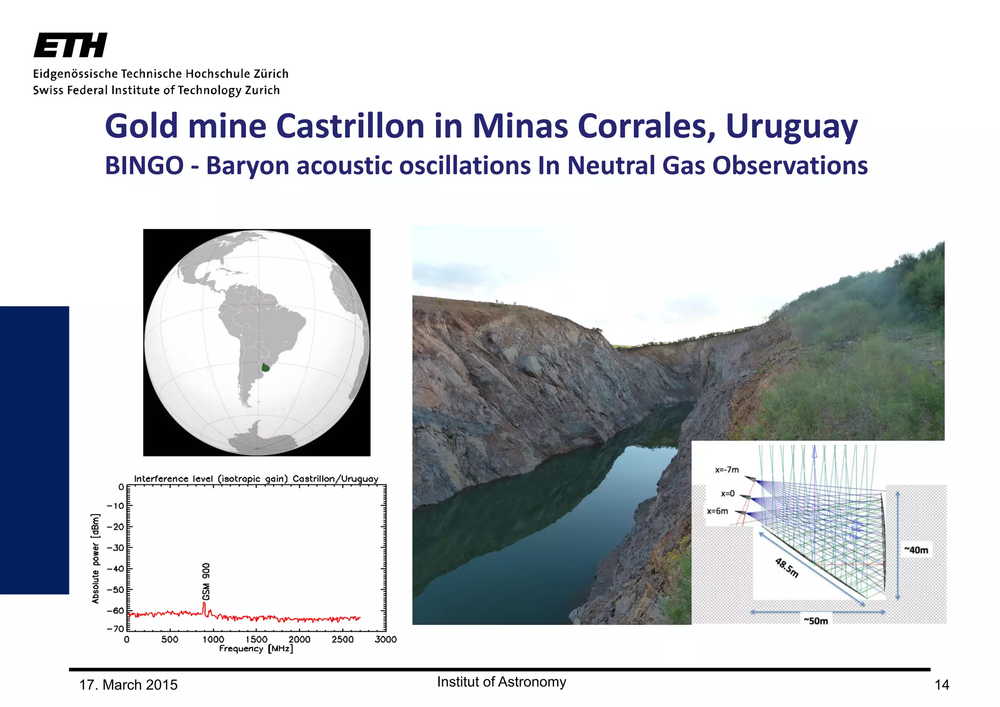 17. March 2015 14
Gold mine Castrillon in Minas Corrales, Uruguay
BINGO - Baryon acoustic oscillations In Neutral Gas Observations
 