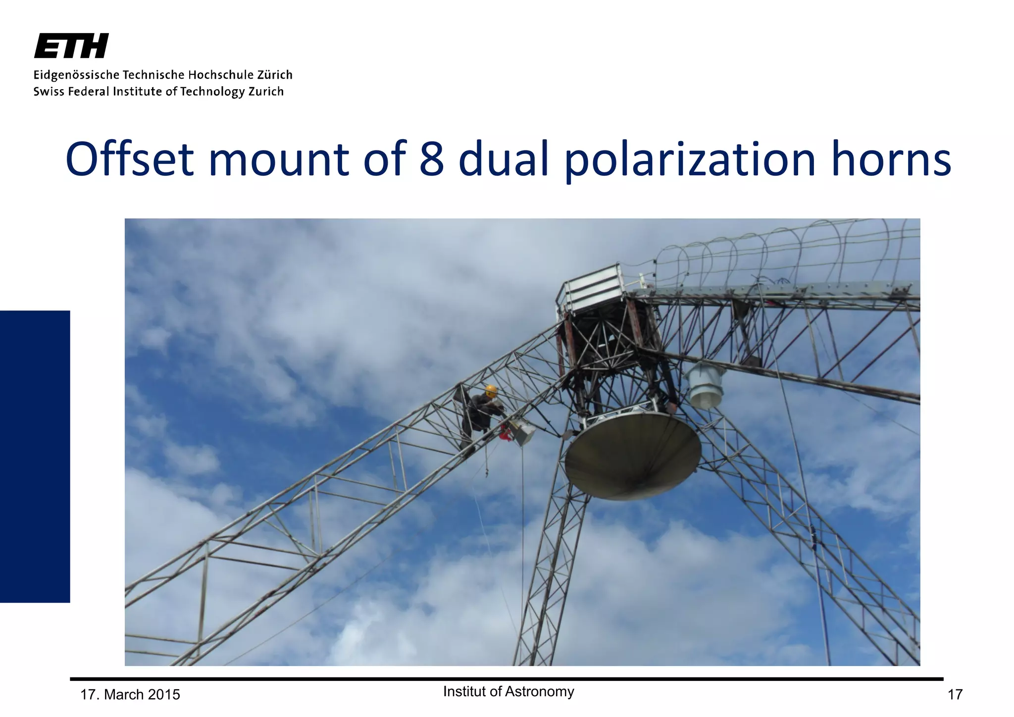 17. March 2015 17
Offset mount of 8 dual polarization horns
 