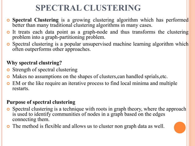 Spectral Clustering | PPTX | Technology & Computing