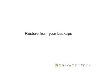 Restore from your backups
 
