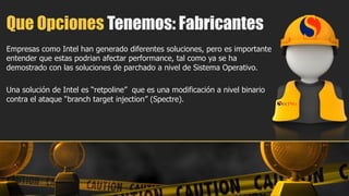 Spectre Branch Target Injection Spectre y Meltdown; Que debemos saber | PDF
