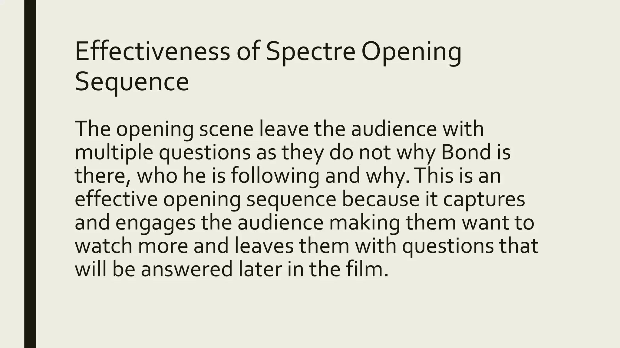 spectre opening sequence analysis | PPTX