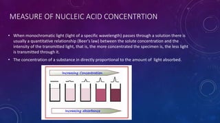 Spectrophotometery of nucleic acids | PPTX