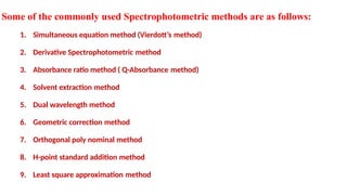 Multi Component Analysis Spectrophotometric titrations_Multicomponent Analysis.pptx