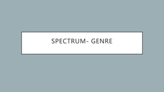 SPECTRUM- GENRE
 