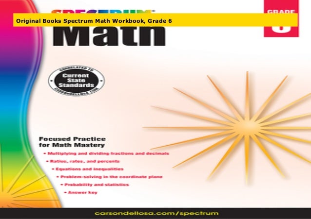 Original Books Spectrum Math Workbook, Grade 6