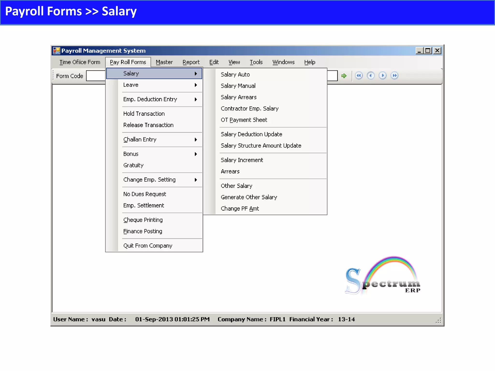 Payroll Forms >> Salary
 