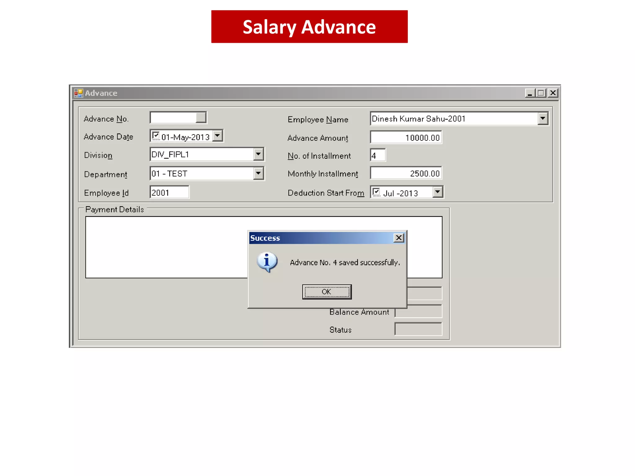 Salary Advance
 