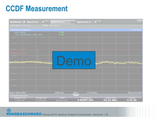 CCDF Measurement




                      Demo


         February 2013| Spectrum Analyzer Fundamentals - Advanced | 80
 