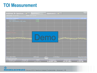 TOI Measurement




                      Demo


         February 2013| Spectrum Analyzer Fundamentals - Advanced | 85
 