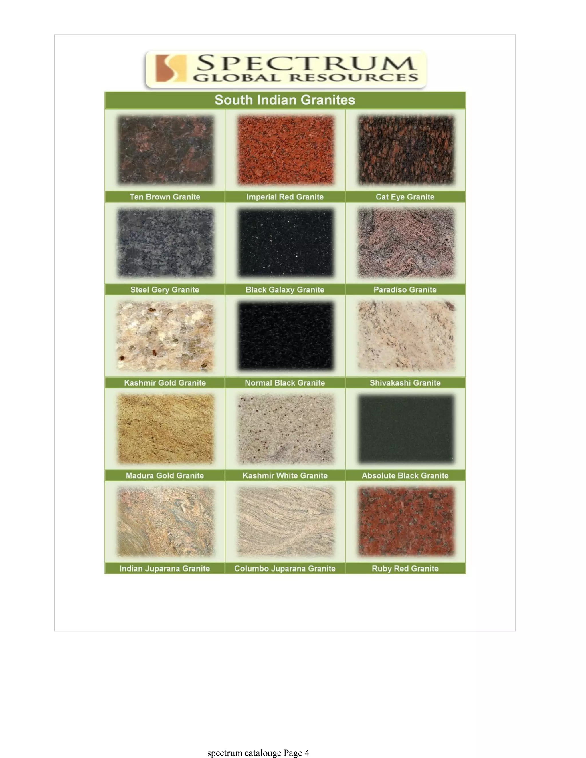 Spectrum Marble Spectrum Global resources- Granite catalouge | PDF