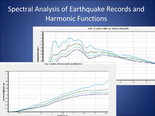 Spectral Analysis of Earthquake Records and Harmonic Functions 