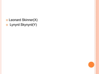  Leonard Skinner(X)
 Lynyrd Skynyrd(Y)
 