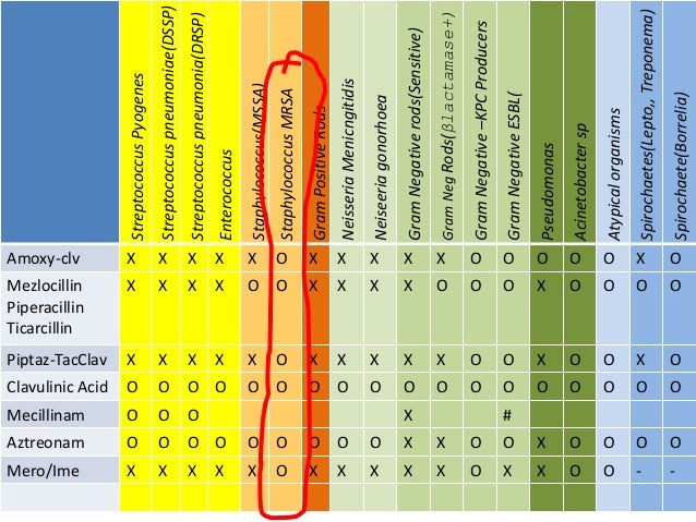 Gram Positive Antibiotics Chart