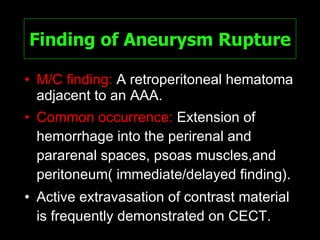 Aaa Rupture Into Spectrum Of Ct Findings In Rupture And Impendinging Rupture Of AAA | PPT