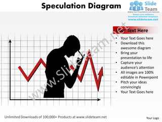 Speculation Diagram

                 Your Text Here
                 • Your Text Goes here
                 • Download this
                   awesome diagram
                 • Bring your
                   presentation to life
                 • Capture your
                   audience’s attention
                 • All images are 100%
                   editable in Powerpoint
                 • Pitch your ideas
                   convincingly
                 • Your Text Goes here




                                  Your Logo
 