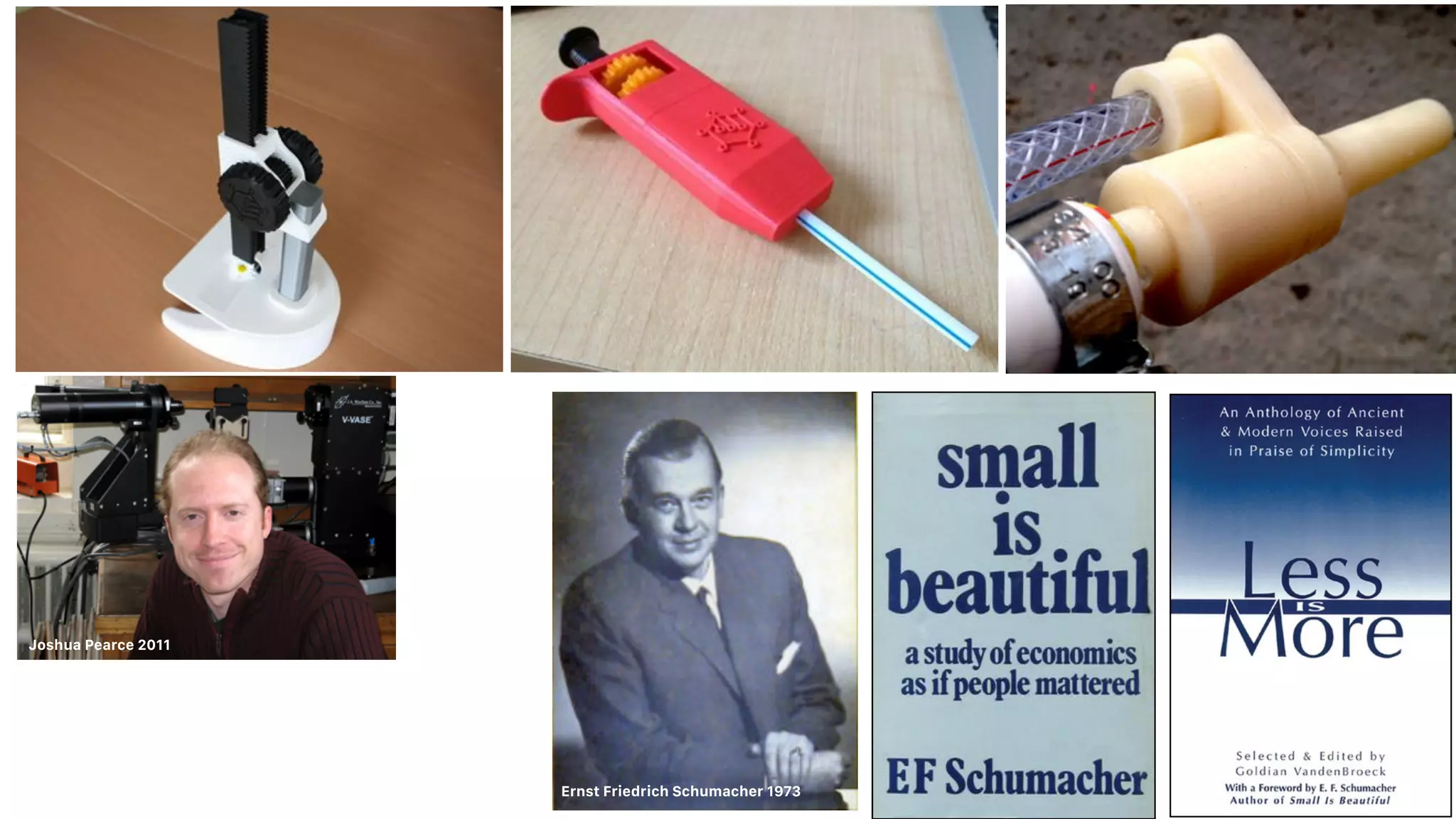 Ernst Friedrich Schumacher 1973
Joshua Pearce 2011
 