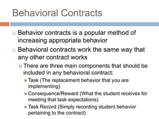 Sped 478 behavioral contracts | PPTX